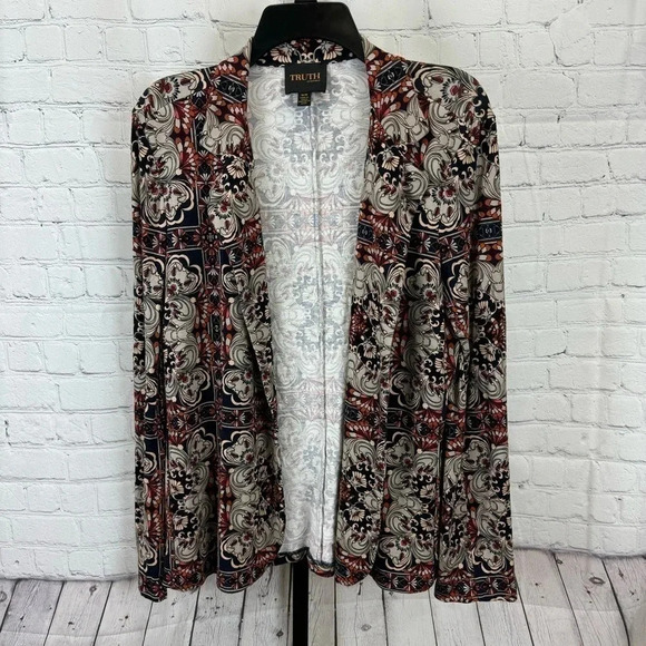 Truth by Republic Floral Print Open Front Cardigan Size Medium - Picture 1 of 5